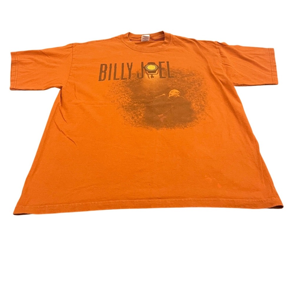 Gildan Billy Joel T Shirt Mens XL Orange 2007 Tour‎ Concert Graphic Band Tee